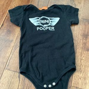 Mini pooper baby onesie